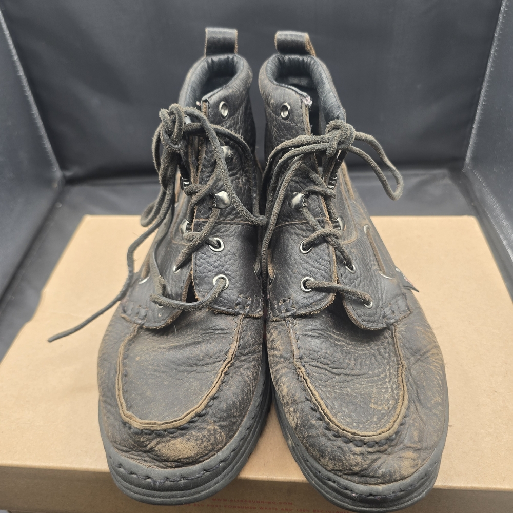 Justin‎ Boots Men's Black Leather Lace-Up Boots